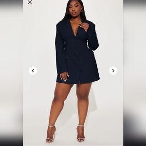 Fashion Nova Jade Blazer Mini Dress 1X Navy